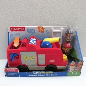 Fisher Price Little People Helping Others Fire Truck w/ Lights Sounds Songs New
